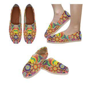 Colorful Abstract Floral Flower Psychedelic Mandala Print Canvas Casual Shoe Lightweight Breathable 1206 Mans Womans