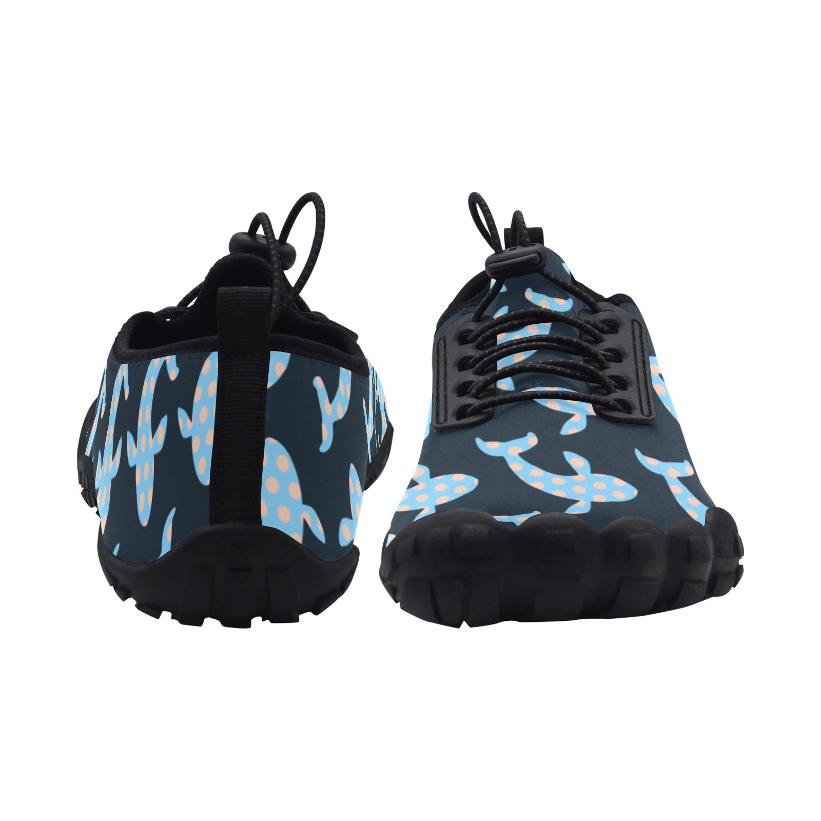 Whale Pink Bubble Marine Mammal Dark Print Neoprene SBR Jessy Aqua Shoe Lace Water Flow 21093 black big size man woman