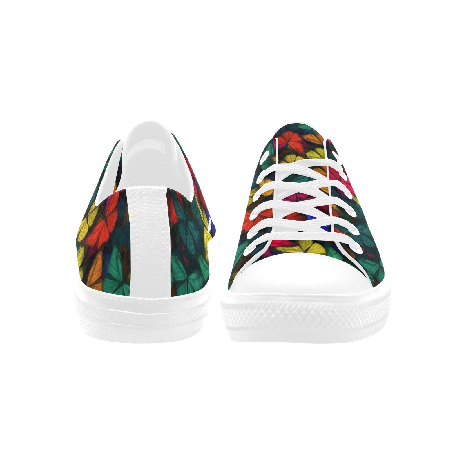 Butterfly Print Sneakers Low Top canvas white mans womans