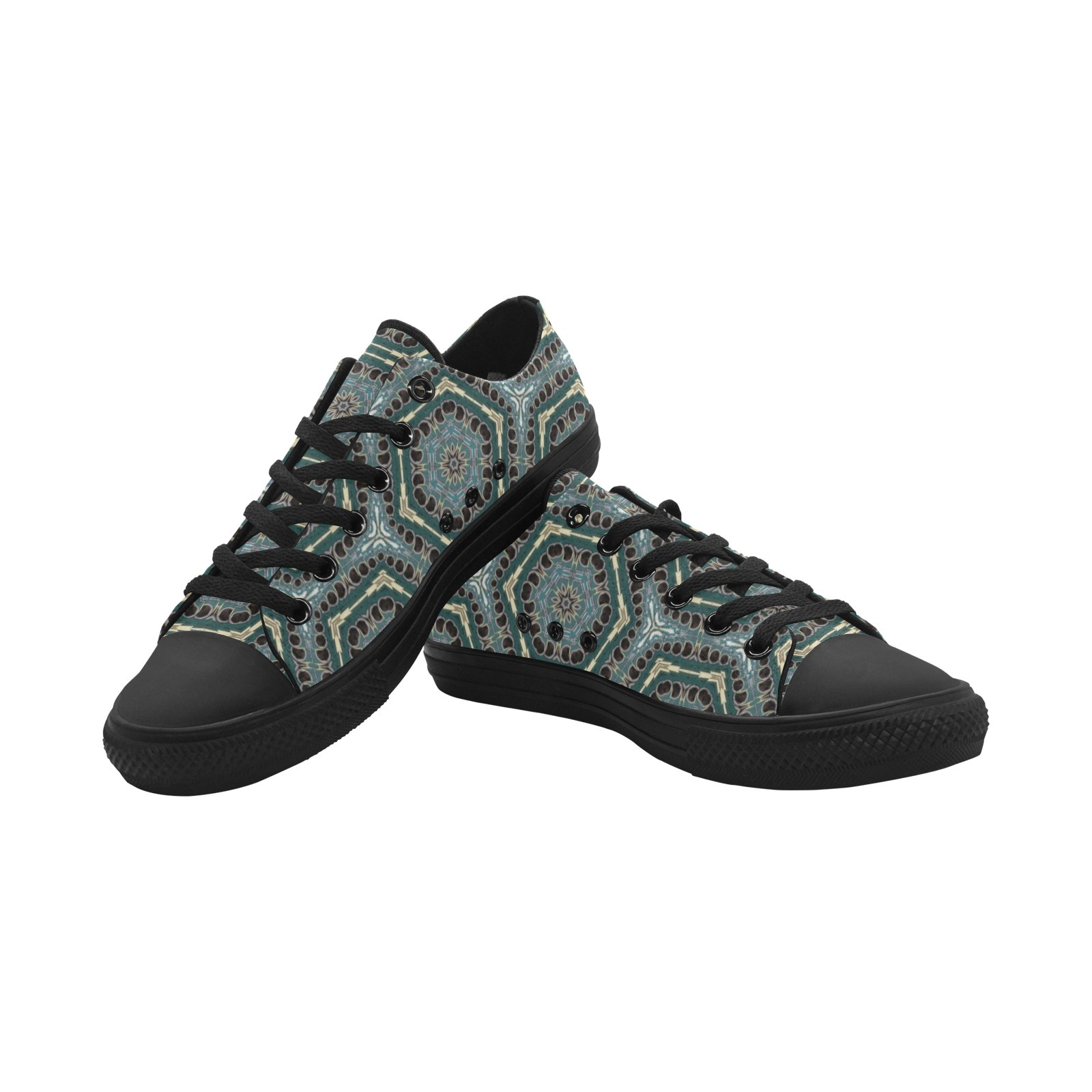 Blue Seemless Poshmark Hexagon Print Sneakers Low Top 0180 black mans womans