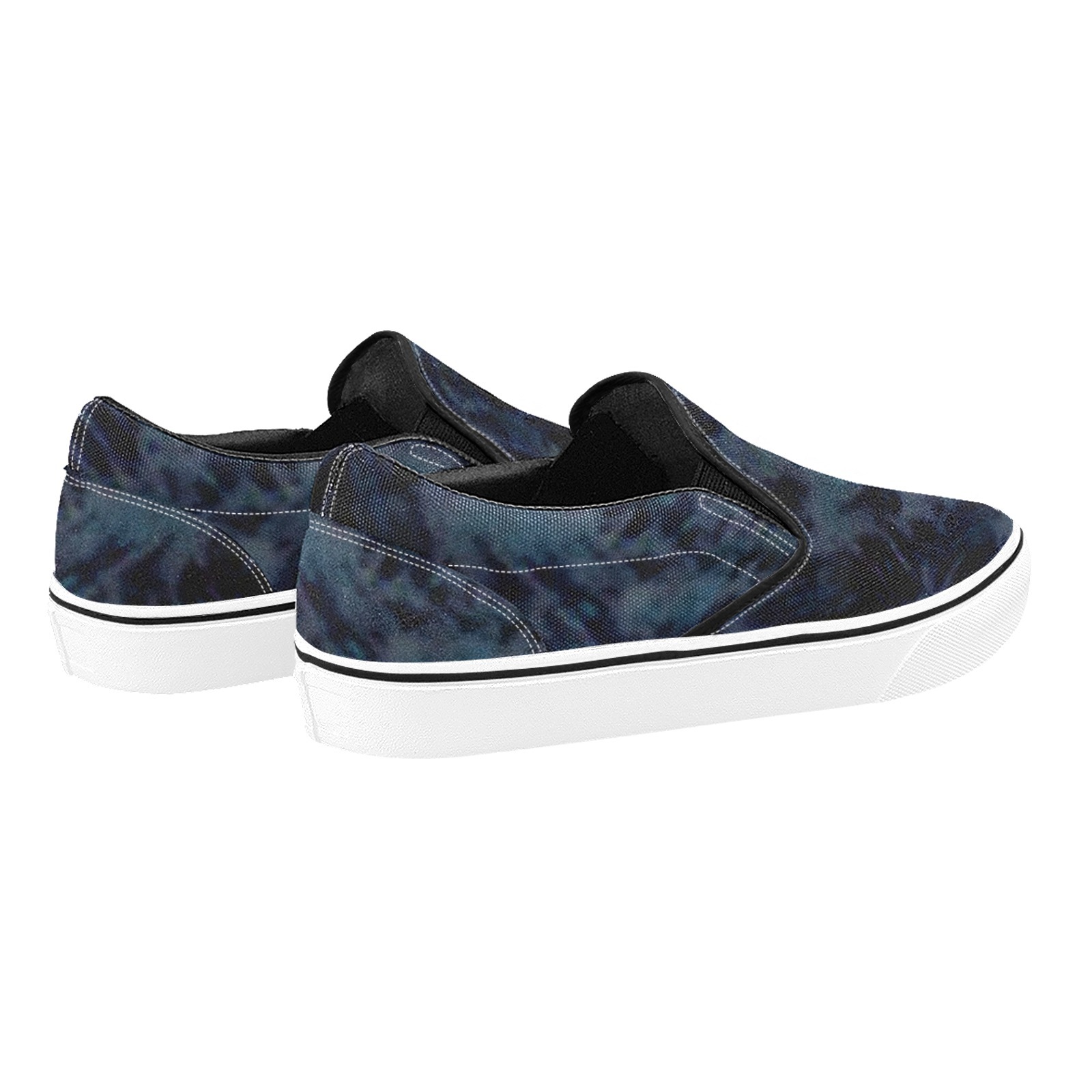 Dark Navy Print Canvas Slipon Shoe 0100 black man woman