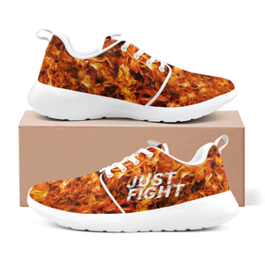 Just Fight Printed Sneakers 02001 white mans womans athltics