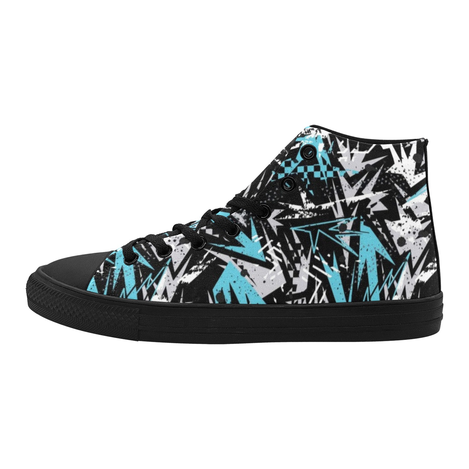 Street Fashion Vector Design Printing Canvas Shoe Hi Top 0170black mans womans