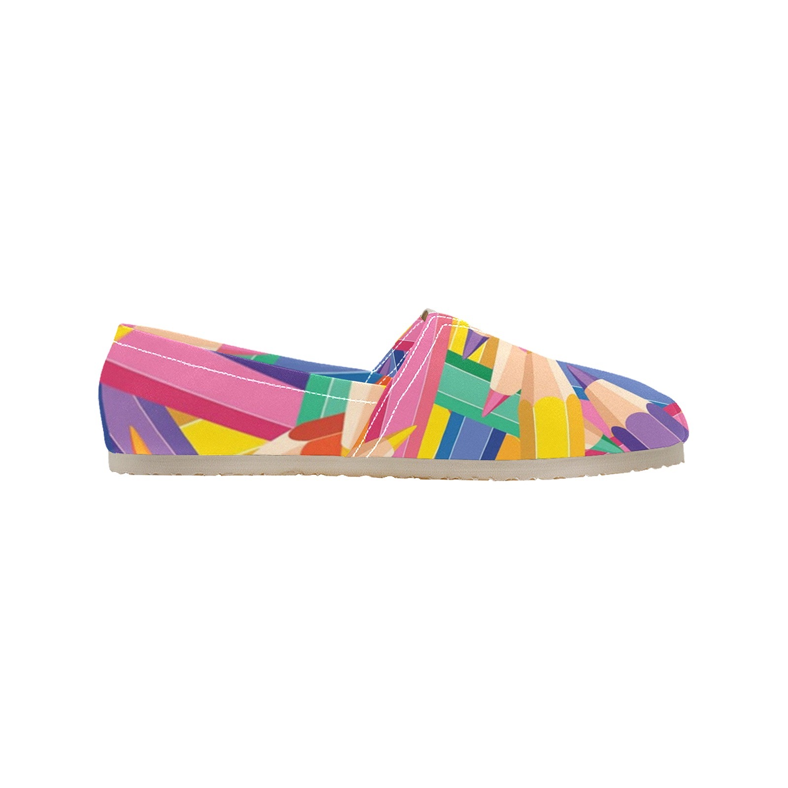 Abstract Color Pencil Pens Print Canvas Casual Shoe Lightweight Breathable 1206 Mans Womans