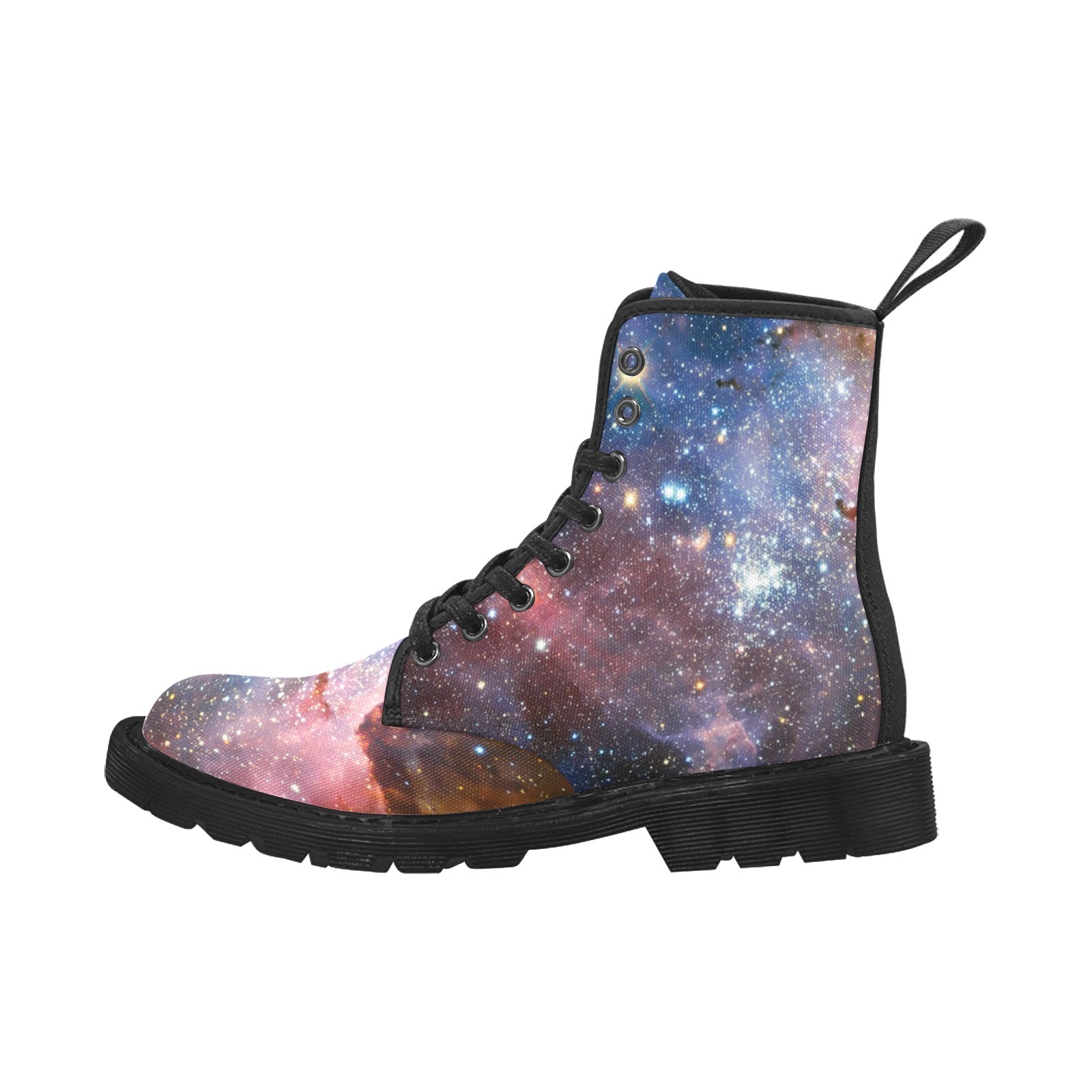 Starry Glaxy Printing Fashion Canvas Comfortable Boot 1203 Black Mans Womans