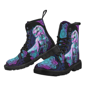 Pink Jurassic Dinosaur Printing Boot Fashion Canvas Comfortable 1203 black mans womans