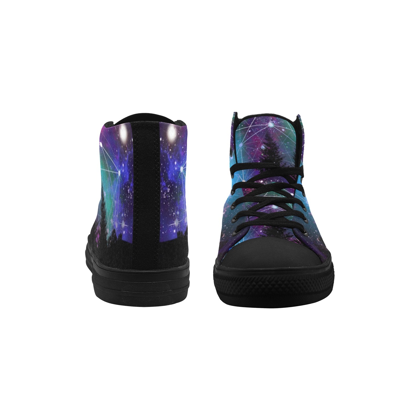 Galaxy Libra Night printing Canvas shoe Hi Top 0170 black mans womans