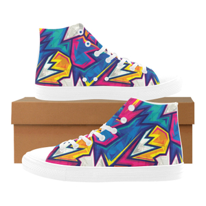 Graffiti Keith Printing Canvas Shoe Hi Top 0170 white Mans Womans