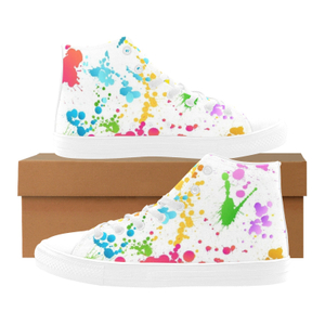 Splash Flowing CMYK RGB Ink Off White Hi Top Shoe Canvas 0170 Mans Womans