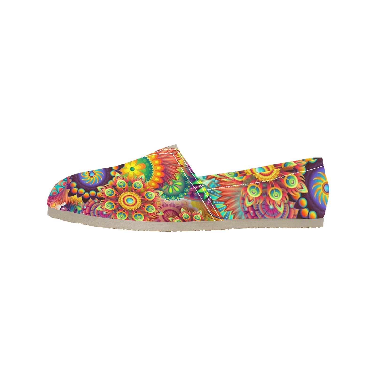 Colorful Abstract Floral Flower Psychedelic Mandala Print Canvas Casual Shoe Lightweight Breathable 1206 Mans Womans