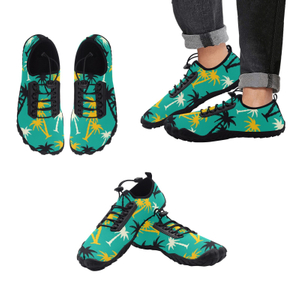 Coconut Tree Yellow Green Print Neoprene SBR Jessy Aqua Shoe Lace Water Flow 21093 Black Big Size Man Woman