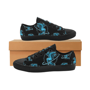 Planet Astronaut Spaceman Pilot Sneakers Low Top 0180 black mans womans