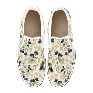 Green Grain Print Canvas Slipon Shoe 0100 white man woman