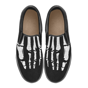 Finger Bones Print Canvas Slipon Shoe 0100 black man woman