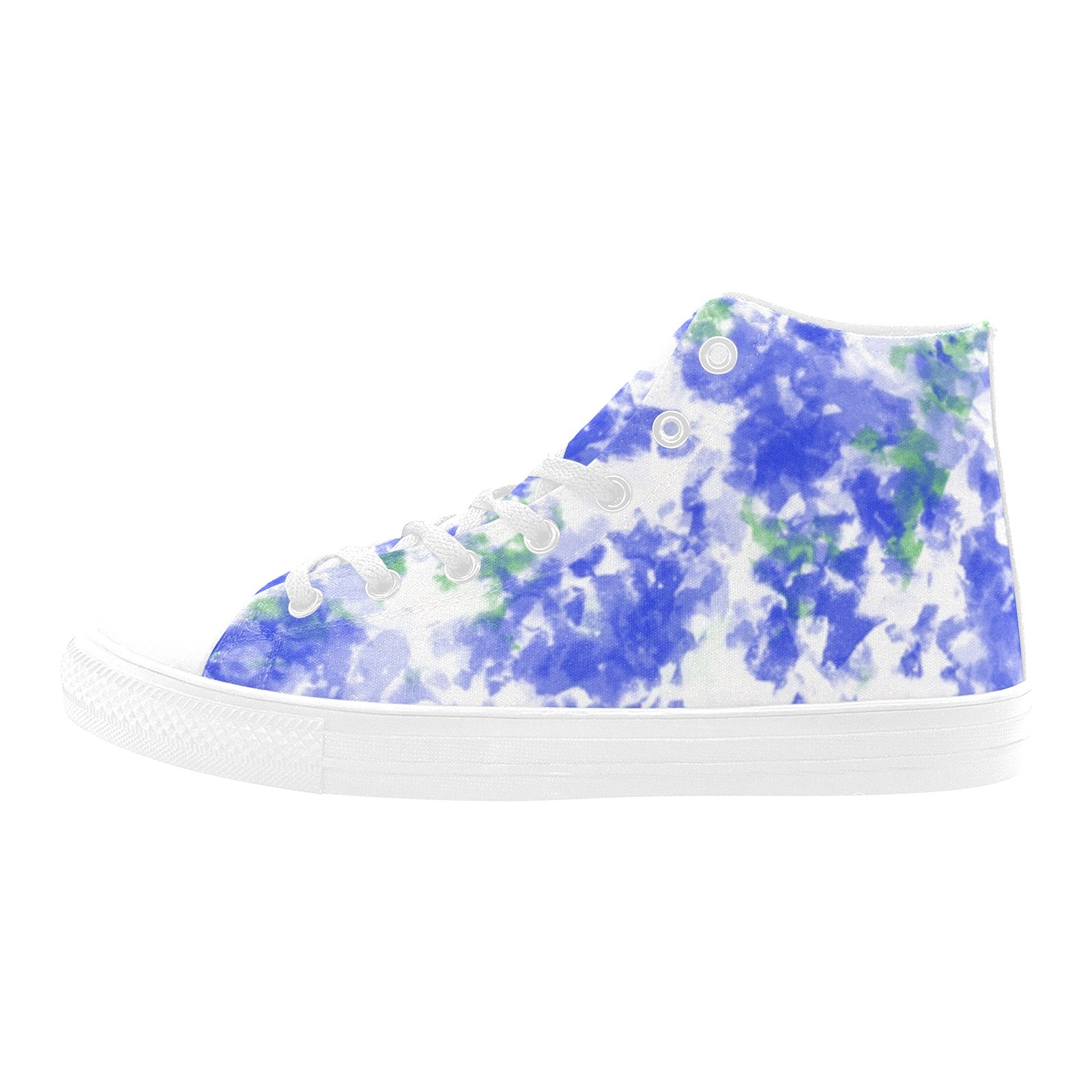 Dip Dye Blue Printing Canvas Shoe Hi Top 0170 white mans womans