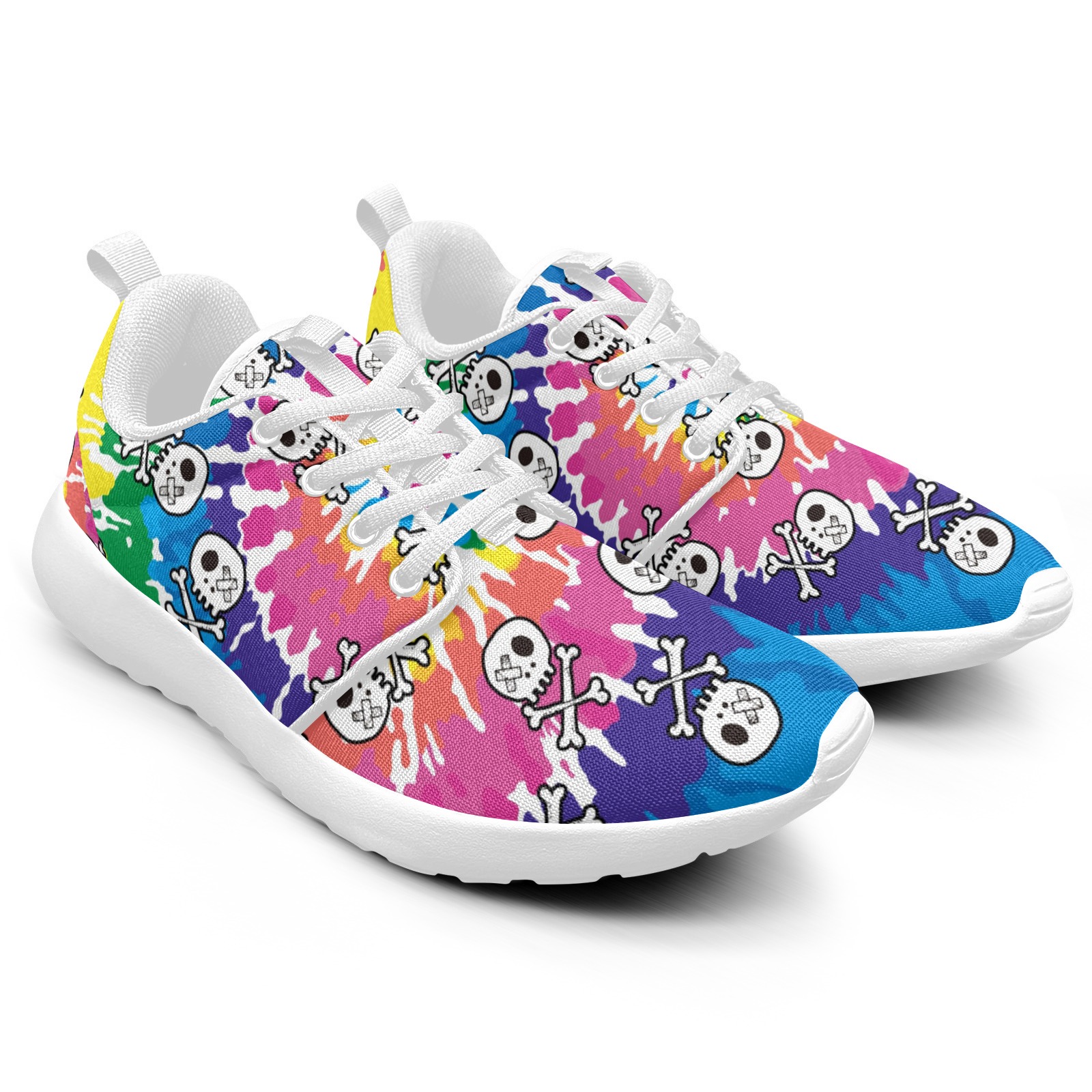 Small Skulls Printed Sneakers 02001 white mans womans athltics