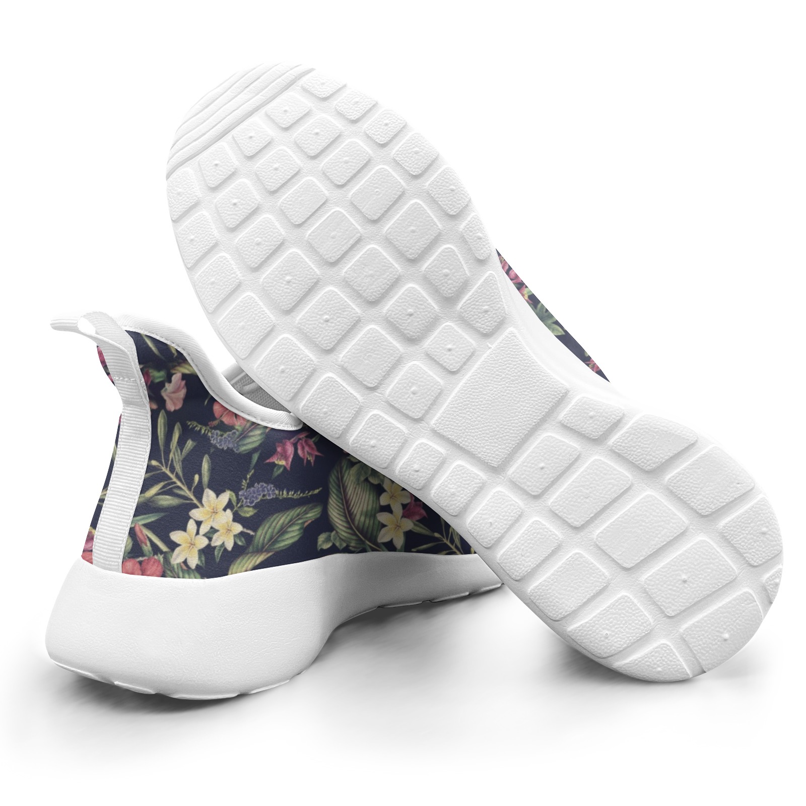 Botanical Rose Printed Ultra Light Running Shoe 67502 white mans womans