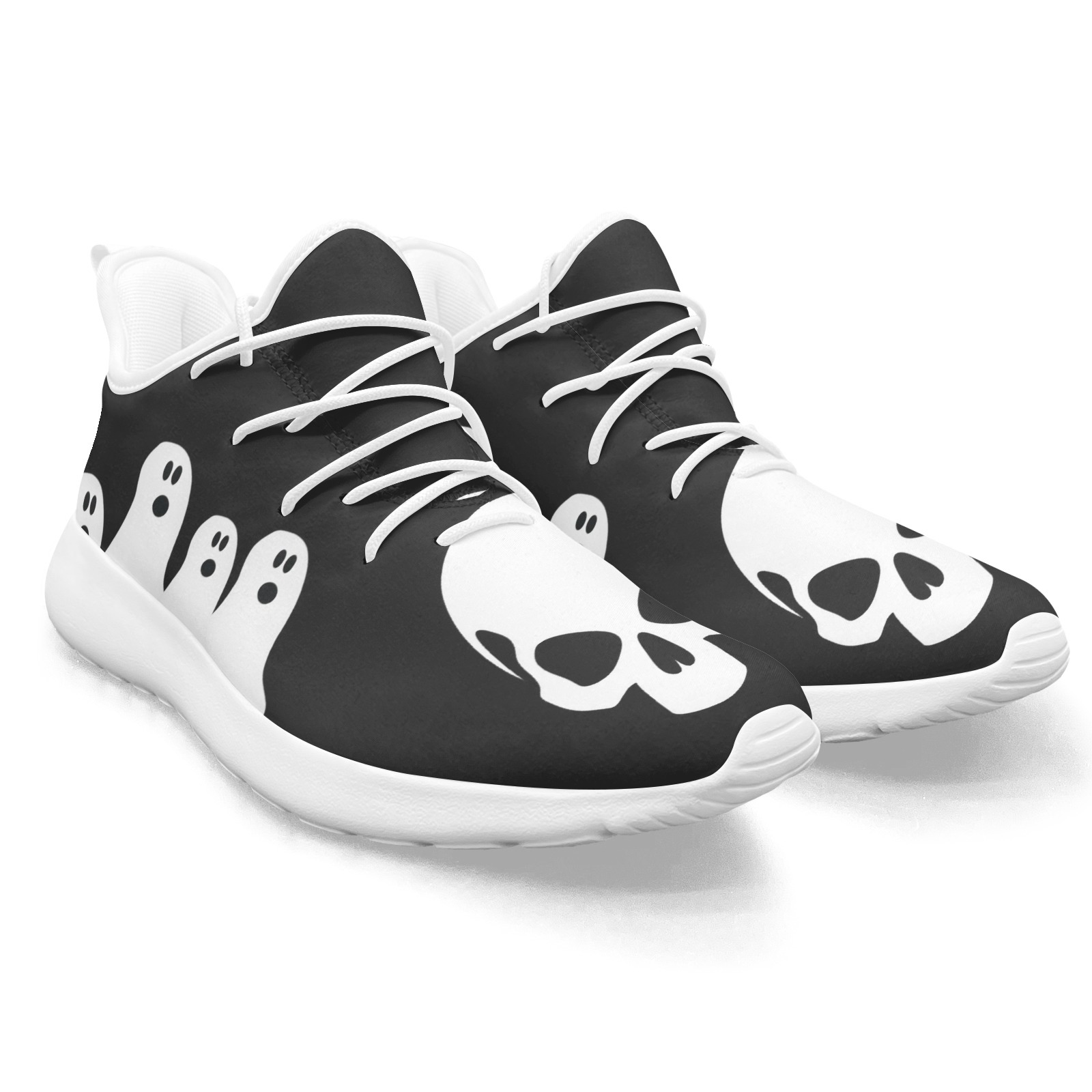  Ghost Finger Skeleton Black White Printed Ultra Light Running Shoe 67502 white mans womans