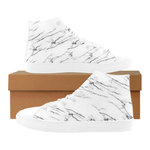 White Skin Marble Printing Canvas Shoe 0170 White Mans Womans