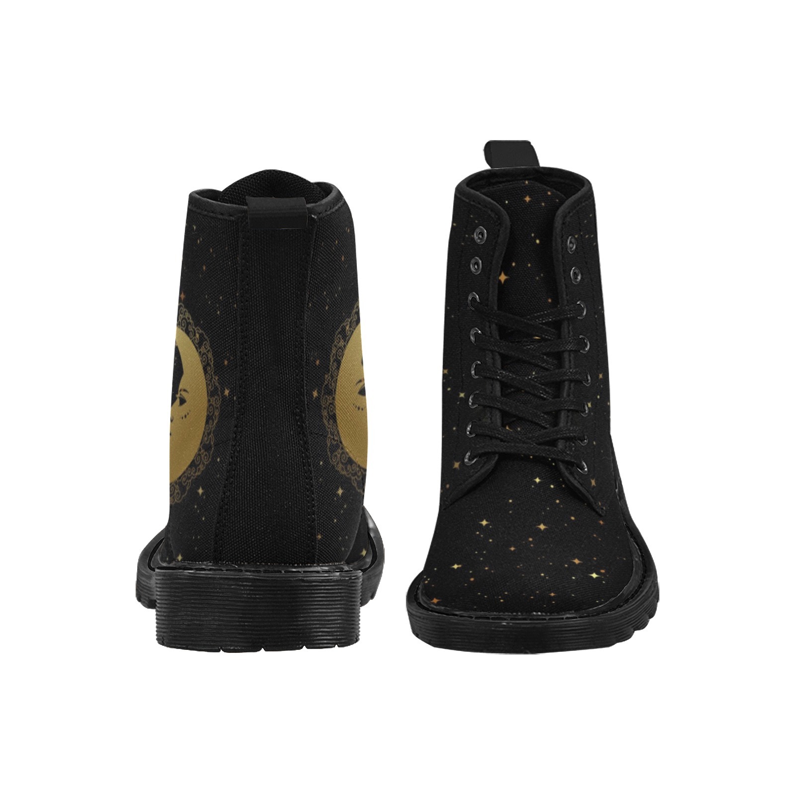 Sun Moon Stars Starry Night Poshmark Print Boots Canvas Comfortable 1203 black mans womans