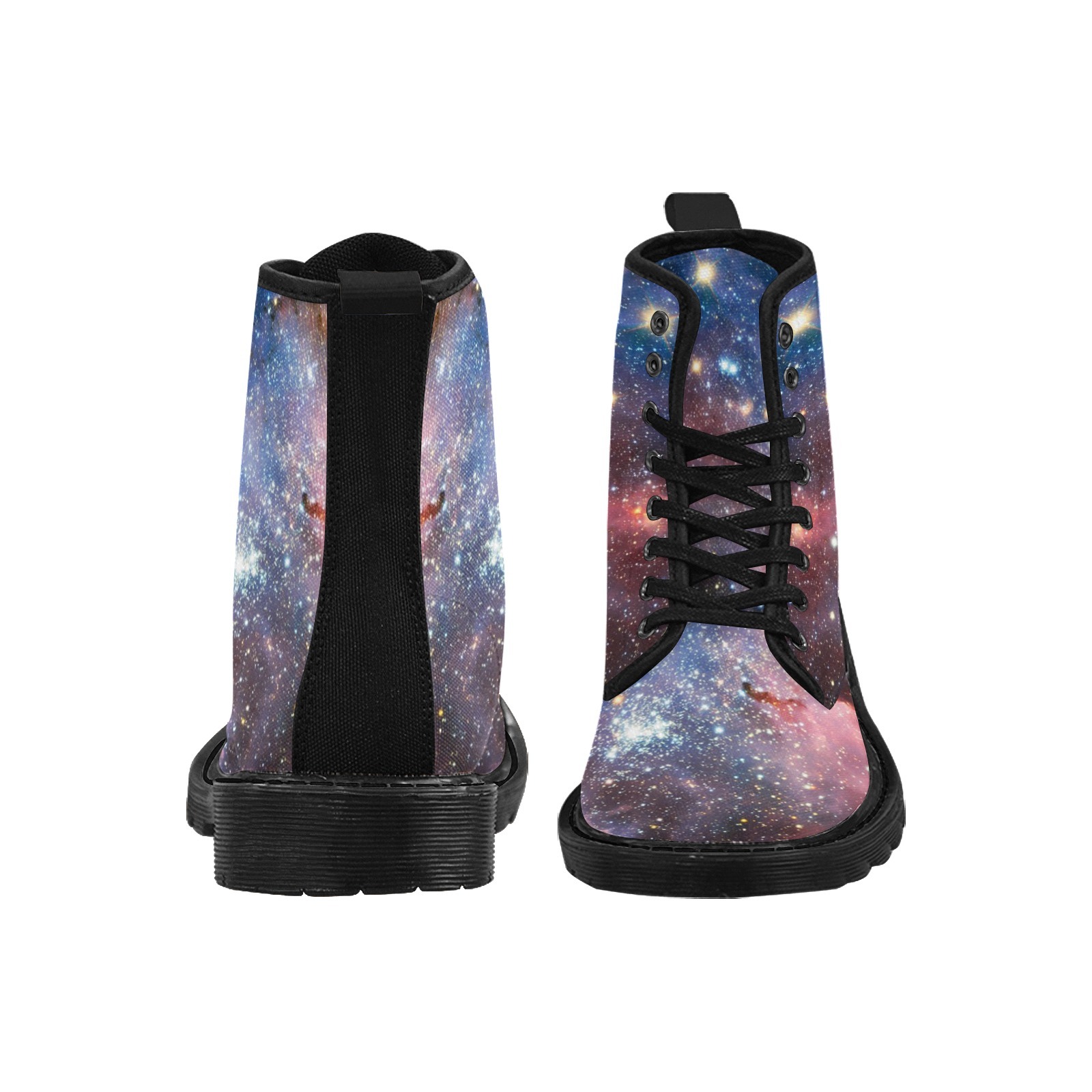 Starry Glaxy Printing Fashion Canvas Comfortable Boot 1203 Black Mans Womans