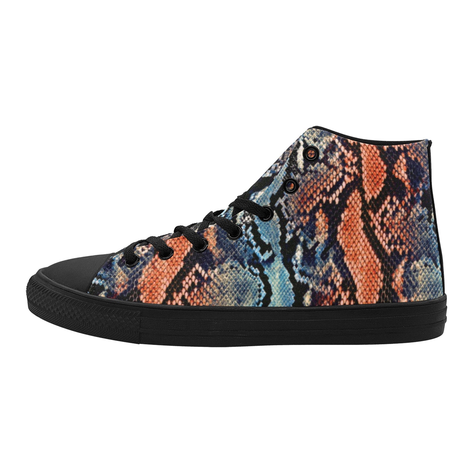 Boa Python Pattern Printing Canvas Shoe 0170 Black Mans Womans