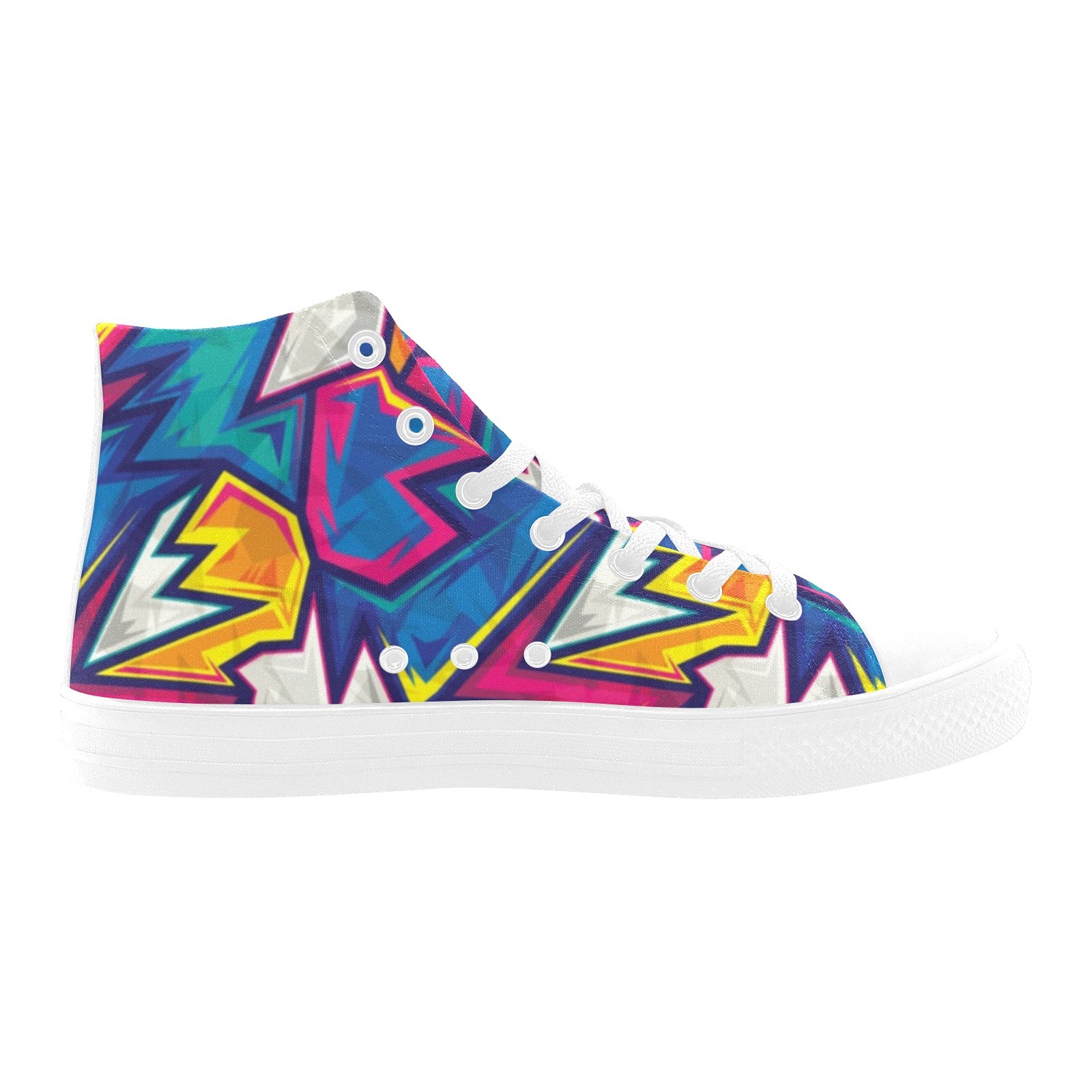 Graffiti Keith Printing Canvas Shoe Hi Top 0170 white Mans Womans