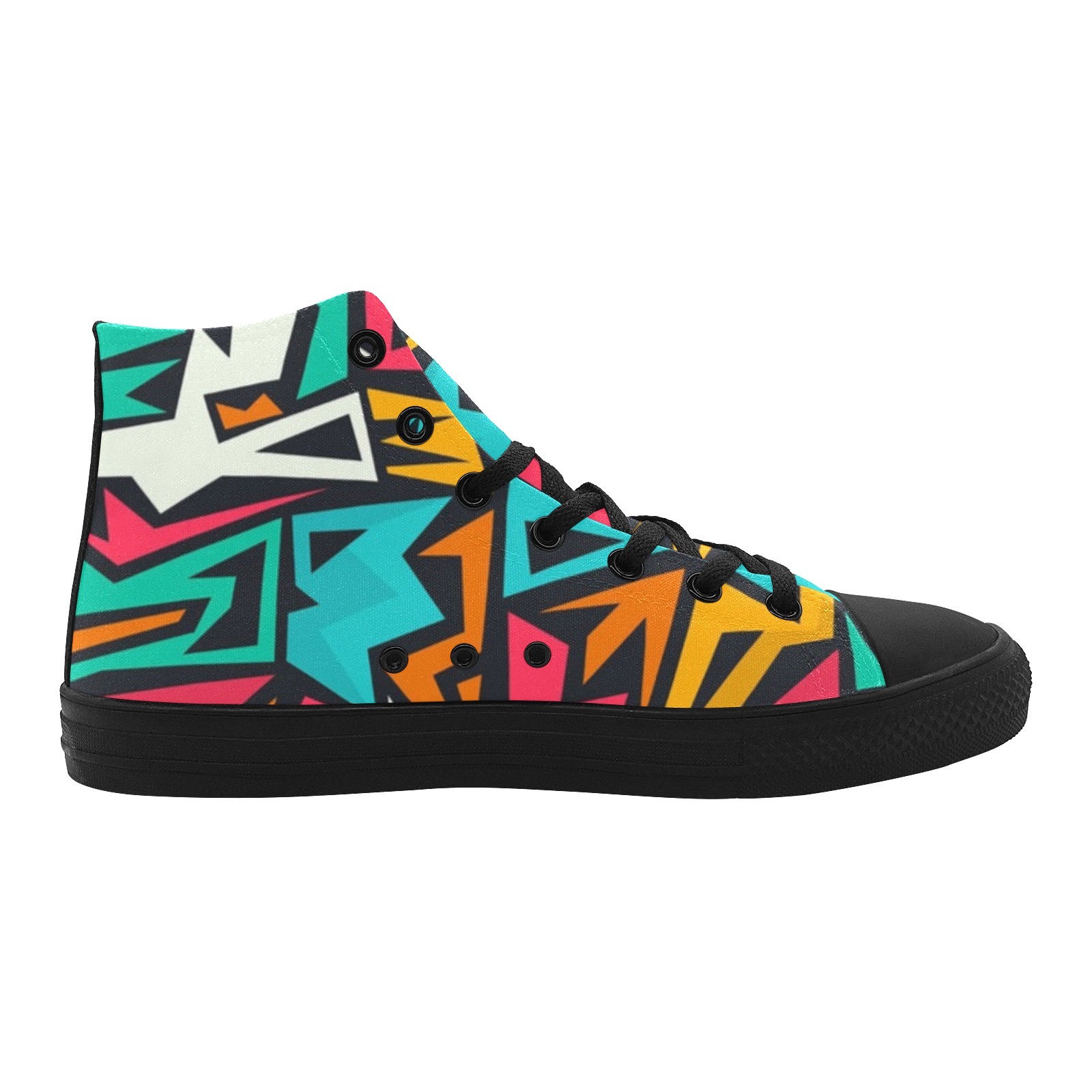 Grafitti Keith Printing Canvas Shoe Hi Top 0170 Black Mans Womans