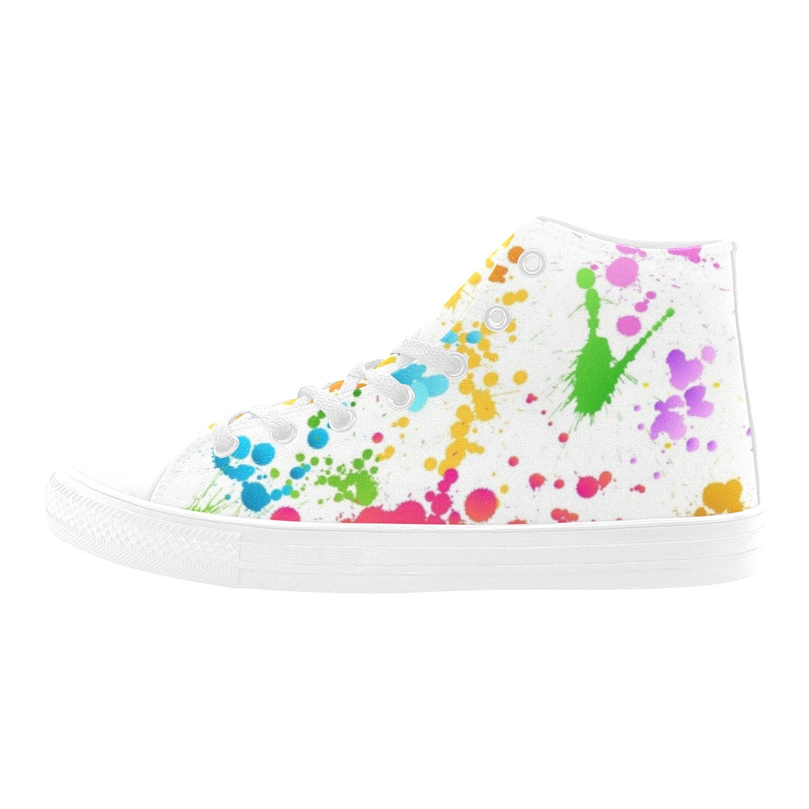 Splash Flowing CMYK RGB Ink Off White Hi Top Shoe Canvas 0170 Mans Womans