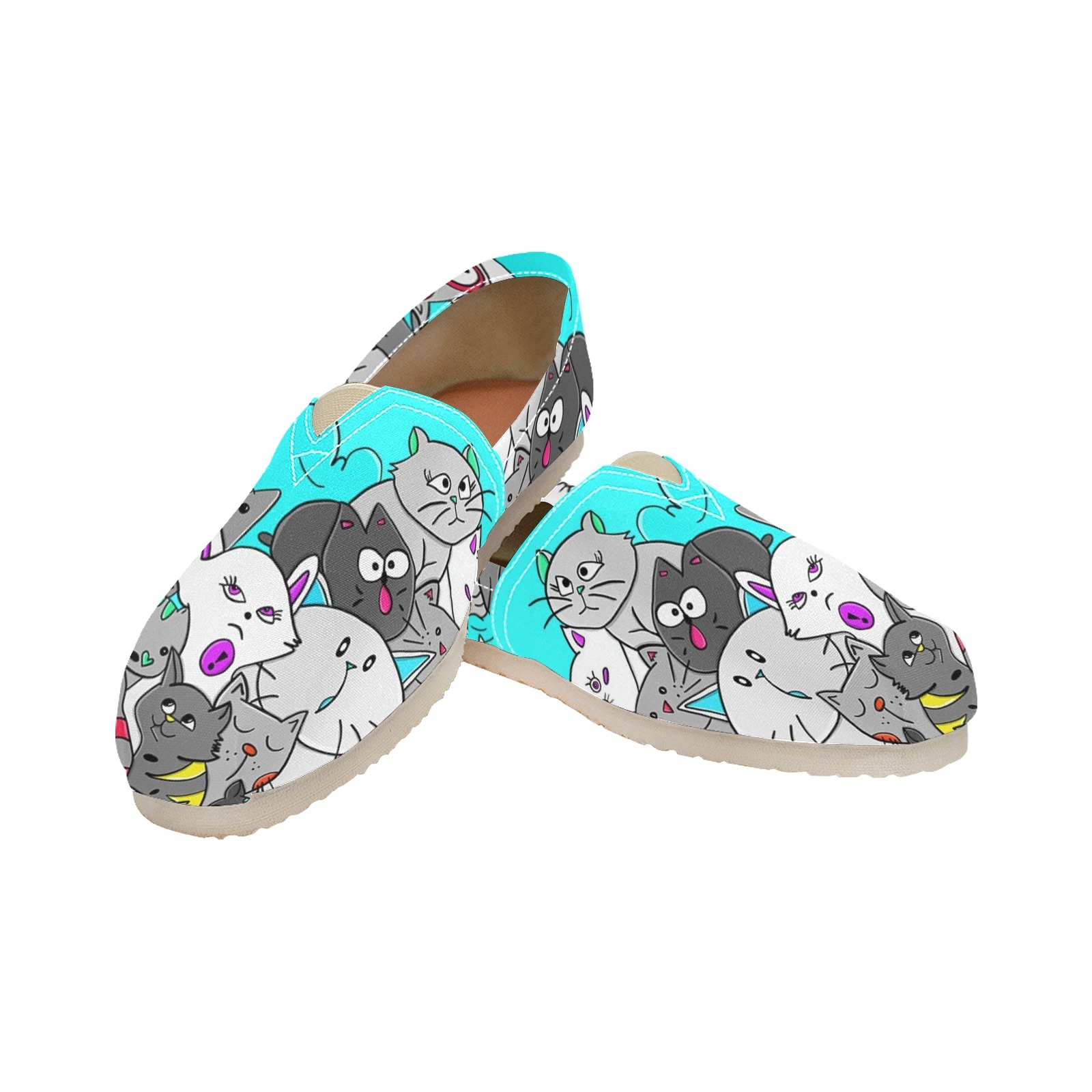 Jazzy Cat Print Canvas Casual Shoe Lightweight Breathable 1206 Mans Womans