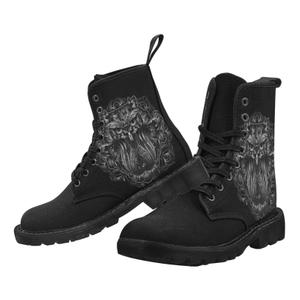 Gorilla Monkey Face Printing Fashion Canvas Boot 1203 Breath Black Mans Womans