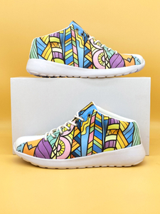 Impressionism Print Art Low Ankle Sneakers 47502 Mans Womans