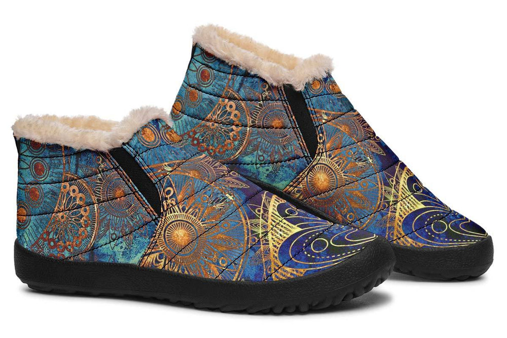 Plendid Bohemian Print winter Fur Sneakers Soft 1929 black man woman