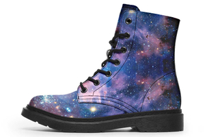 Galaxy Stars Print Soft PU Boot Stitch Sole 058-3 big size mans womans