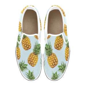 Pineapple Print Canvas Slipon Shoe 0100 white man woman