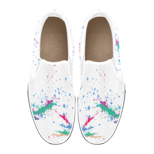 Splash Ink Print Canvas Slipon Shoe 0100 white man woman