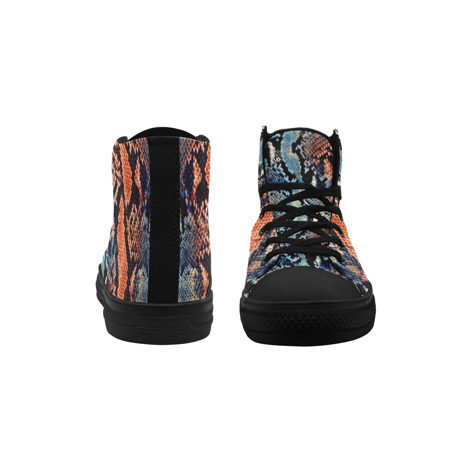 Boa Python Pattern Printing Canvas Shoe 0170 Black Mans Womans