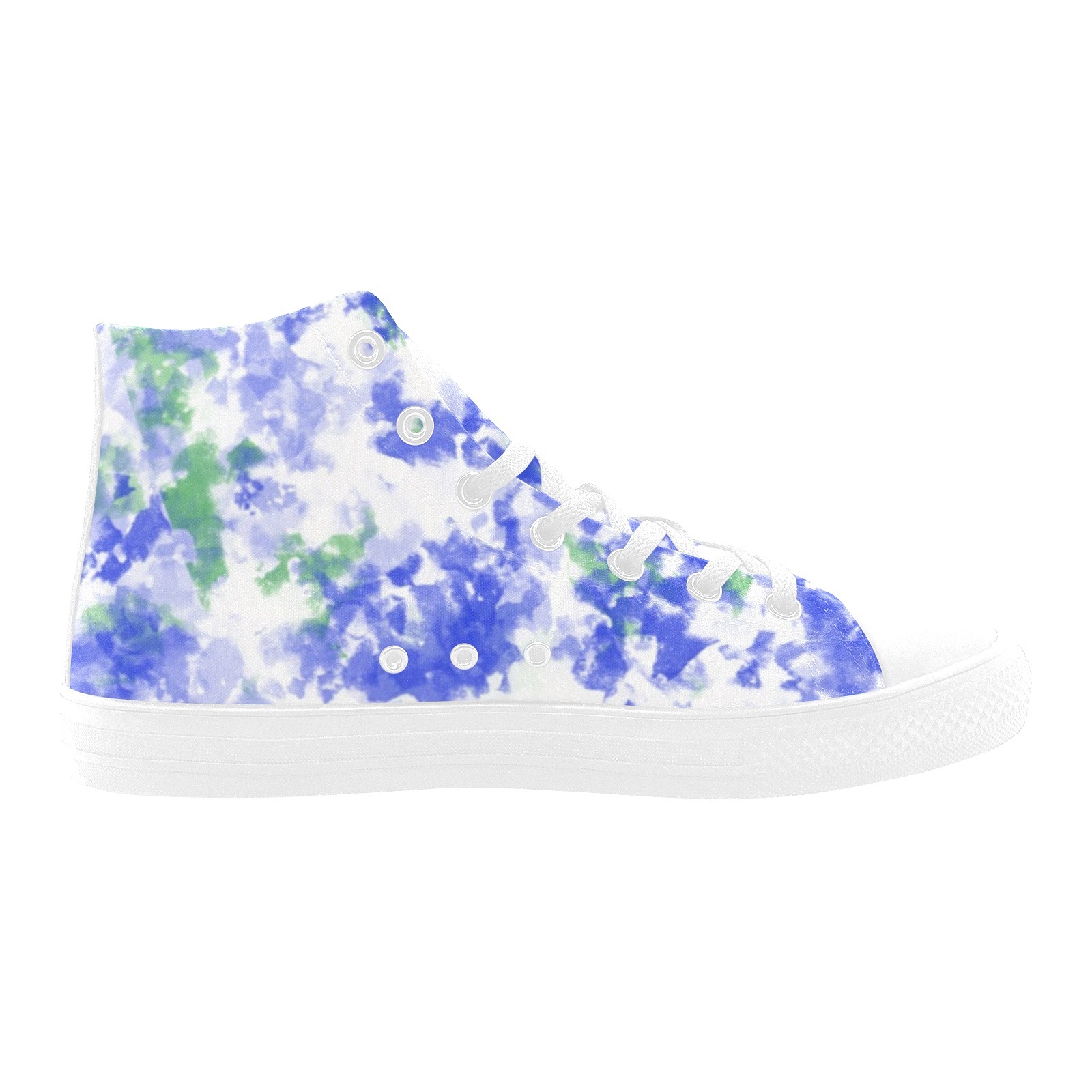 Dip Dye Blue Printing Canvas Shoe Hi Top 0170 white mans womans